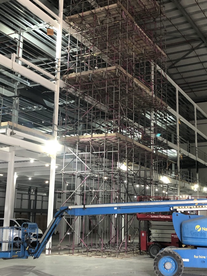 Commercial scaffolding installation